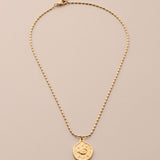 Minimal Gold Evil Eye Pendant Necklace