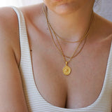Minimal Gold Evil Eye Pendant Necklace