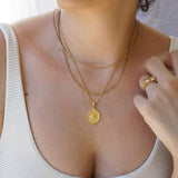 Minimal Gold Evil Eye Pendant Necklace