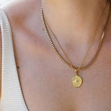 Minimal Gold Evil Eye Pendant Necklace