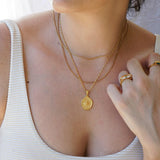 Minimal Gold Evil Eye Pendant Necklace