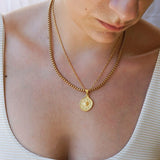 Minimal Gold Evil Eye Pendant Necklace