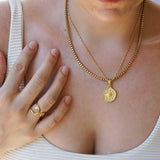 Minimal Gold Evil Eye Pendant Necklace