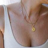 Minimal Gold Evil Eye Pendant Necklace