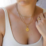 Minimal Gold Evil Eye Pendant Necklace