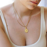 Minimal Gold Evil Eye Pendant Necklace