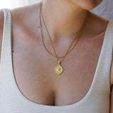 Minimal Gold Evil Eye Pendant Necklace
