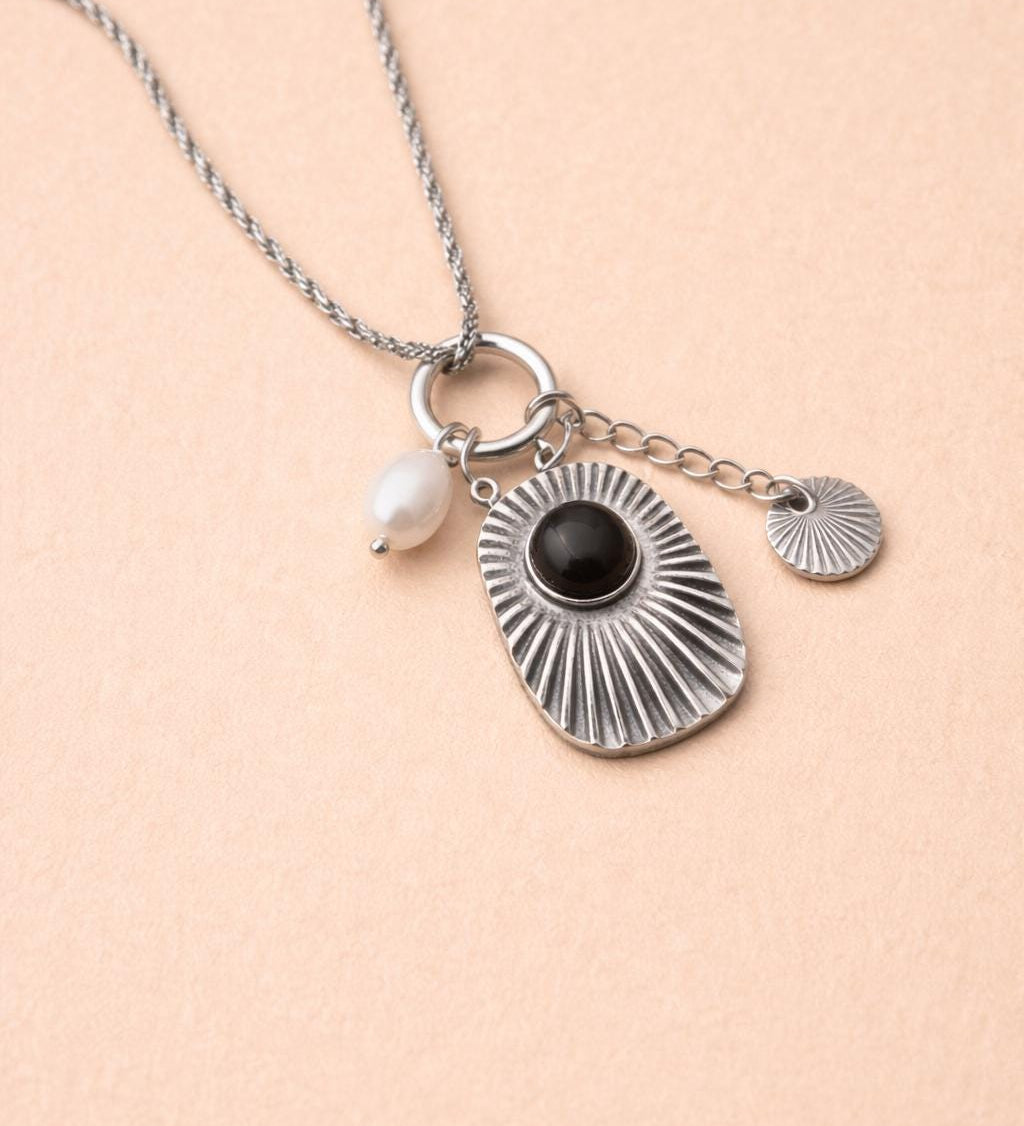Silver Sunburst Necklace
