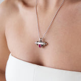 Silver Barrel Pendant Necklace