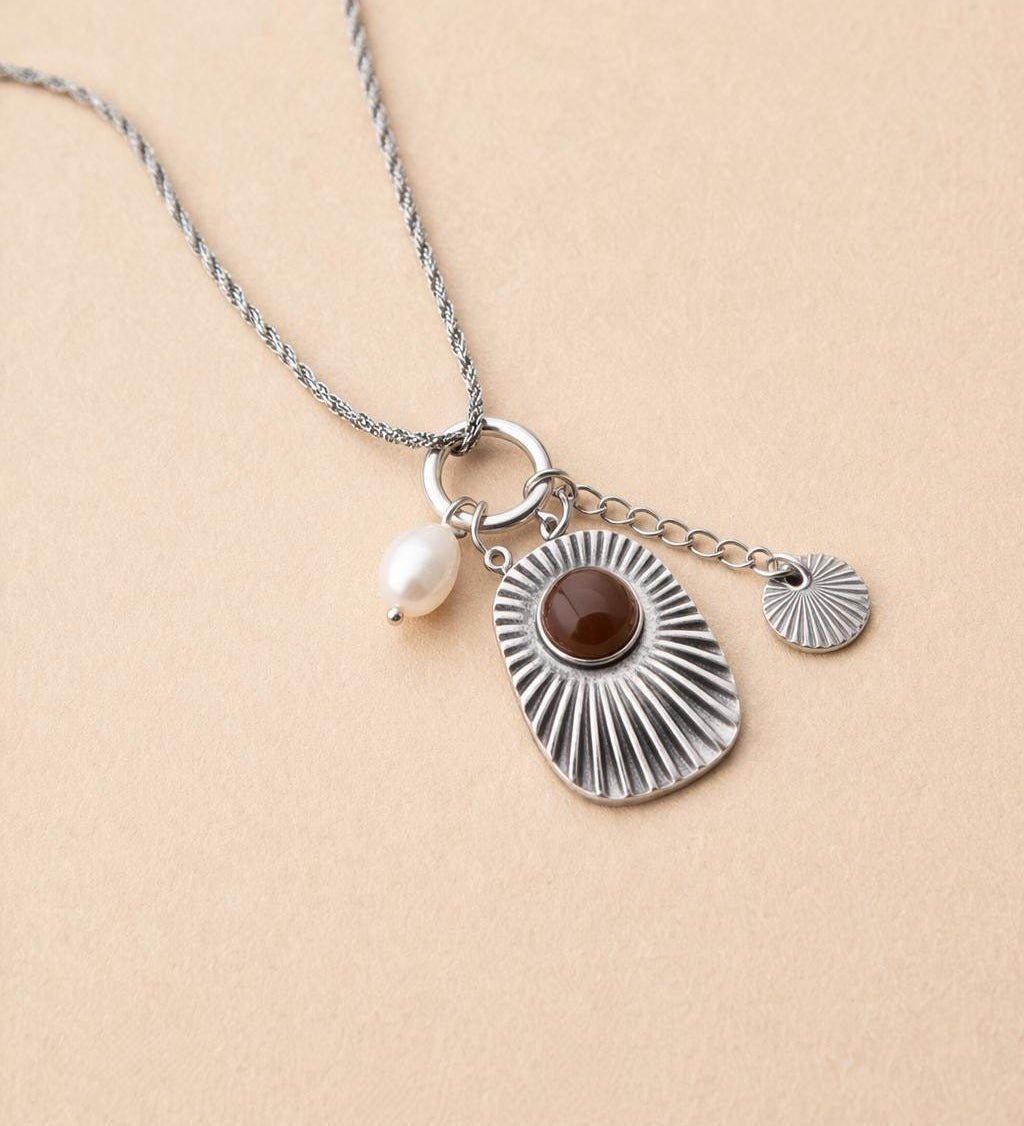 Silver Sunburst Necklace