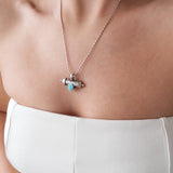 Silver Barrel Pendant Necklace
