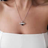 Silver Barrel Pendant Necklace