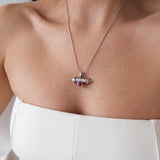 Silver Barrel Pendant Necklace