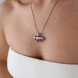 Silver Barrel Pendant Necklace