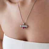 Silver Barrel Pendant Necklace