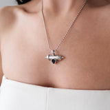 Silver Barrel Pendant Necklace