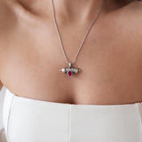 Silver Barrel Pendant Necklace