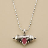 Silver Barrel Pendant Necklace