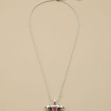 Silver Barrel Pendant Necklace