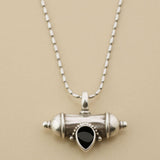 Silver Barrel Pendant Necklace