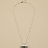 Silver Barrel Pendant Necklace