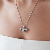 Silver Barrel Pendant Necklace