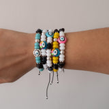 Colorful Beaded Bracelet With Evil Eye Charm