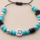 Colorful Beaded Bracelet With Evil Eye Charm