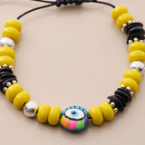Colorful Beaded Bracelet With Evil Eye Charm