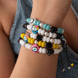 Colorful Beaded Bracelet With Evil Eye Charm