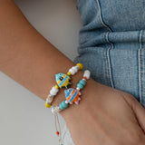 Χρωματιστό Βραχιόλι Με Πολύχρωμες Χάντρες Και Ψαράκι