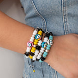 Colorful Beaded Bracelet With Evil Eye Charm
