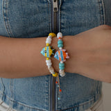 Χρωματιστό Βραχιόλι Με Πολύχρωμες Χάντρες Και Ψαράκι