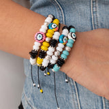 Colorful Beaded Bracelet With Evil Eye Charm