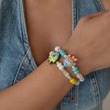 Χρωματιστό Βραχιόλι Με Πολύχρωμες Χάντρες Και Ψαράκι