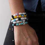 Colorful Beaded Bracelet With Evil Eye Charm