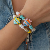 Χρωματιστό Βραχιόλι Με Πολύχρωμες Χάντρες Και Ψαράκι