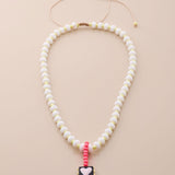 Κολιέ Με Καρδιά Και Πολύχρωμες Χάντρες