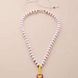 Κολιέ Με Καρδιά Και Πολύχρωμες Χάντρες