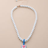Κολιέ Με Καρδιά Και Πολύχρωμες Χάντρες