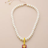 Κολιέ Με Καρδιά Και Πολύχρωμες Χάντρες