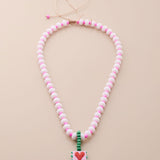 Κολιέ Με Καρδιά Και Πολύχρωμες Χάντρες