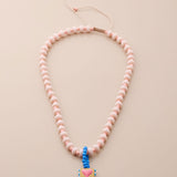 Κολιέ Με Καρδιά Και Πολύχρωμες Χάντρες