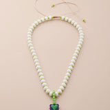 Κολιέ Με Καρδιά Και Πολύχρωμες Χάντρες