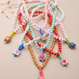 Κολιέ Με Καρδιά Και Πολύχρωμες Χάντρες