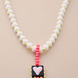 Κολιέ Με Καρδιά Και Πολύχρωμες Χάντρες