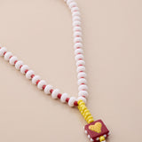 Κολιέ Με Καρδιά Και Πολύχρωμες Χάντρες