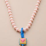 Κολιέ Με Καρδιά Και Πολύχρωμες Χάντρες