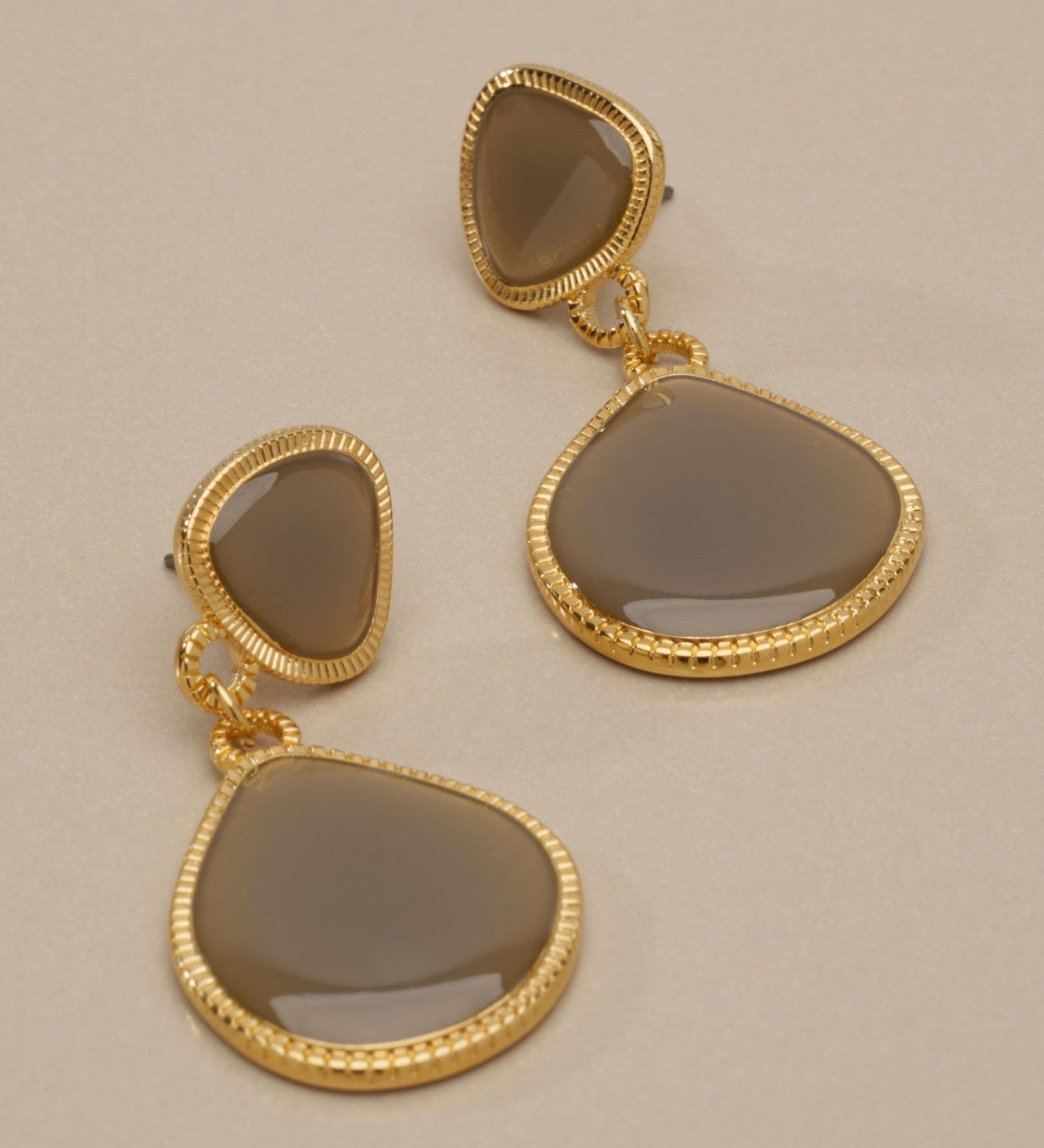 Gold Enamel Drop Earrings