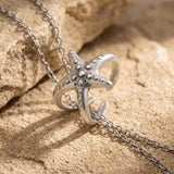 Silver Textured Starfish Ring